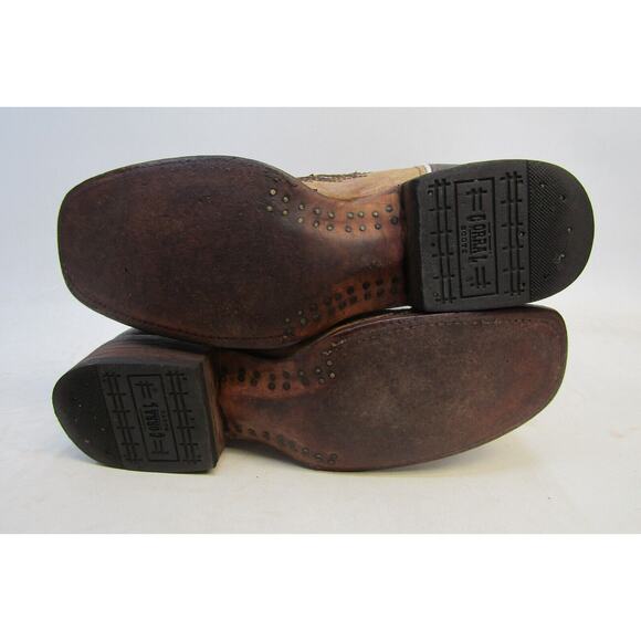 Corral Mens Sz 9 D Brown Leather Wing Cross Inlay Cowboy Boots main image 9